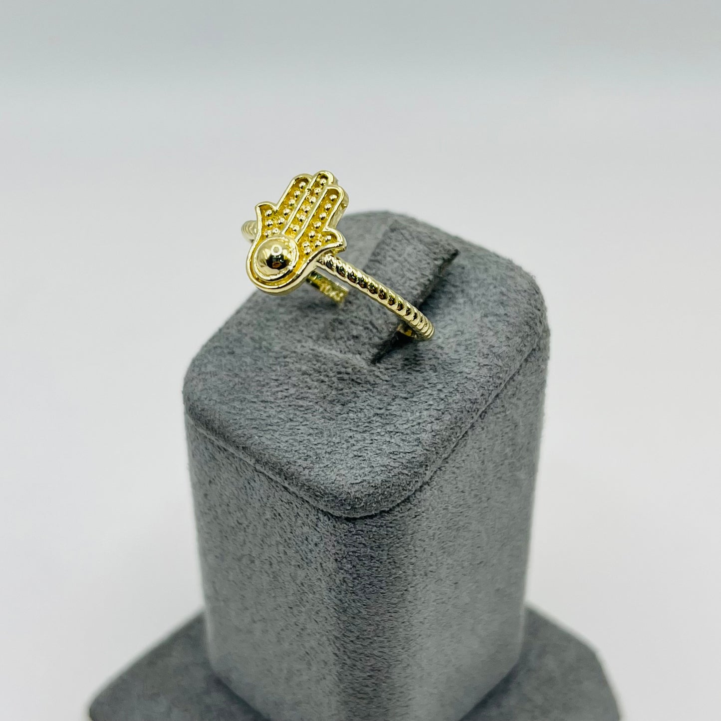 10k Gold Hamsa Arc Ring