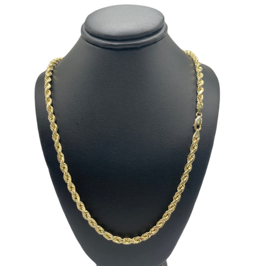 10K Gold 4mm Hollow Rope Chain