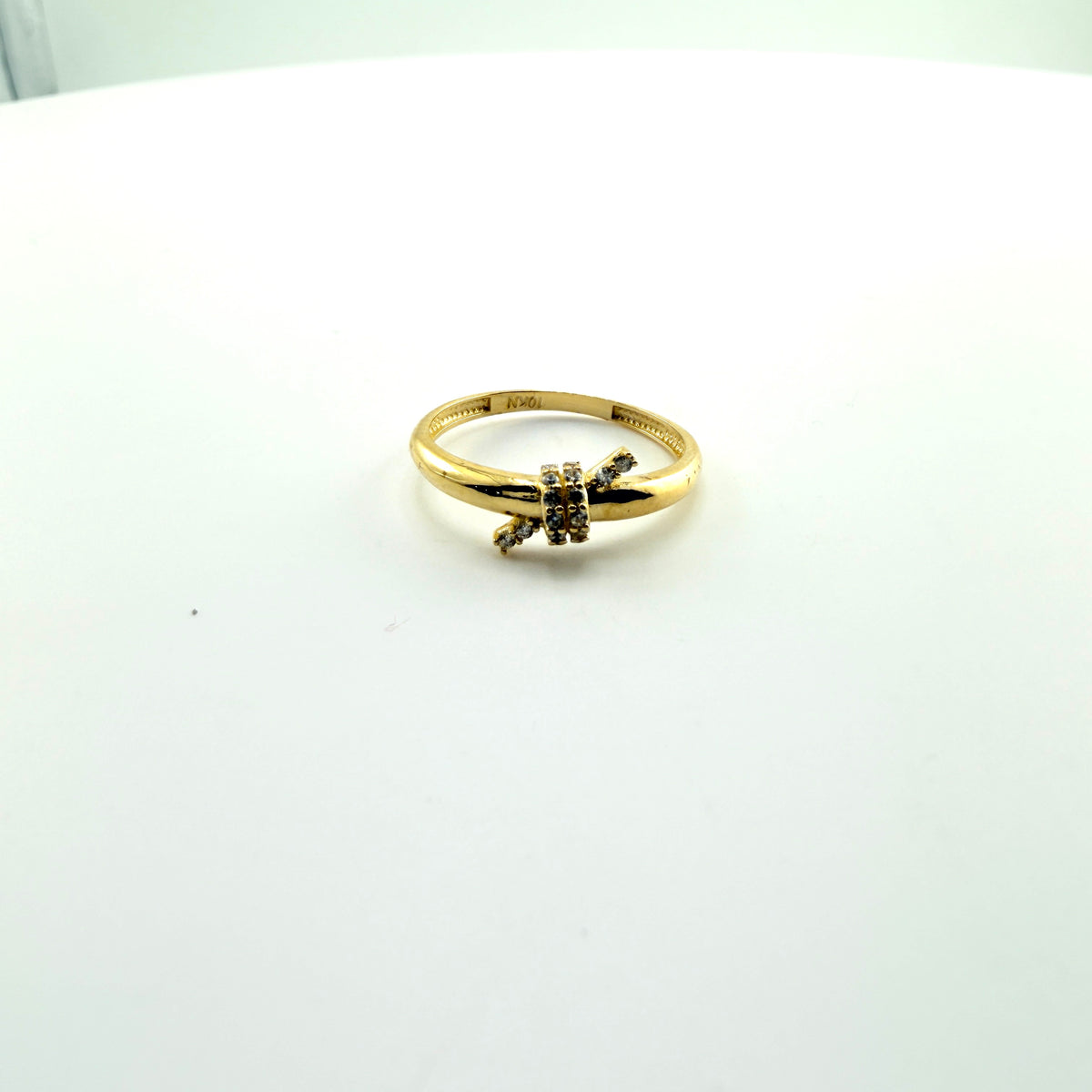 10K Gold CZ Knot Ring