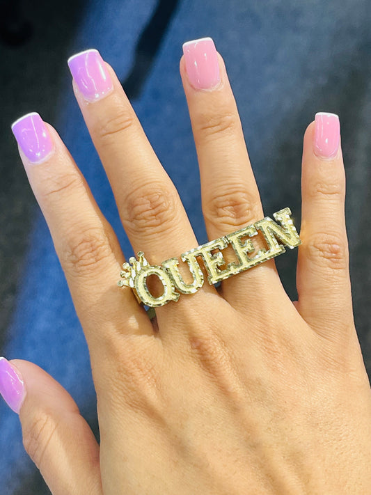 10K Gold Queen Two Finger Ring