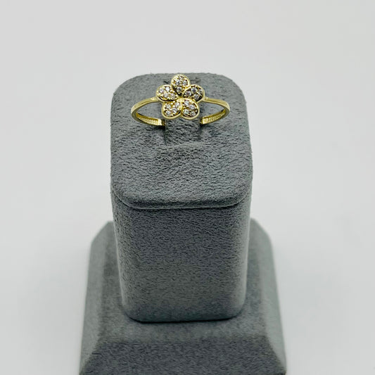 10k Gold Cz Flower Ring