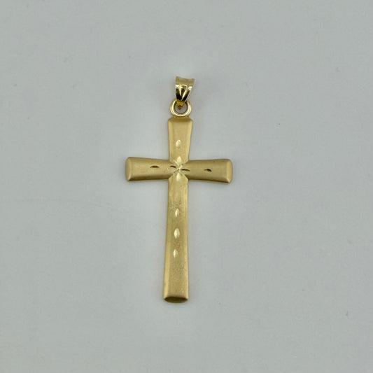10k Gold Matte Starshine Cross Charm