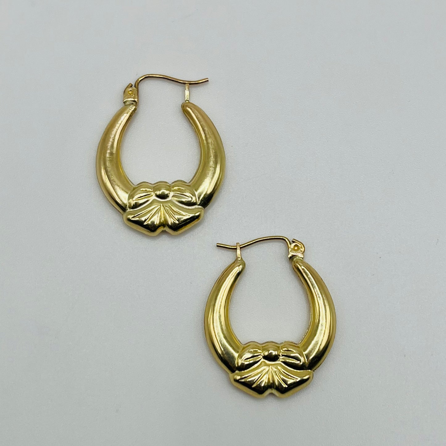 10K Gold Matte Bow Hoops