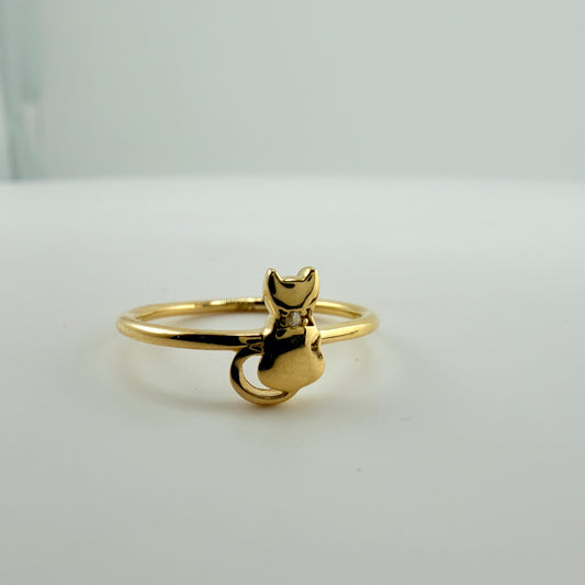 10K Gold Cat Ring