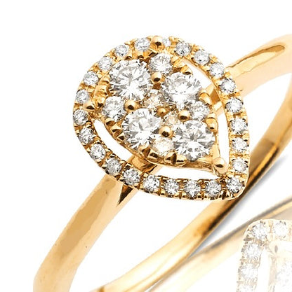 14k Gold Natural Diamond Velour Spark Ring