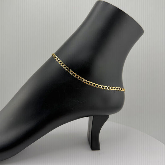 10k Gold DC 3.5mm Cuban Anklet