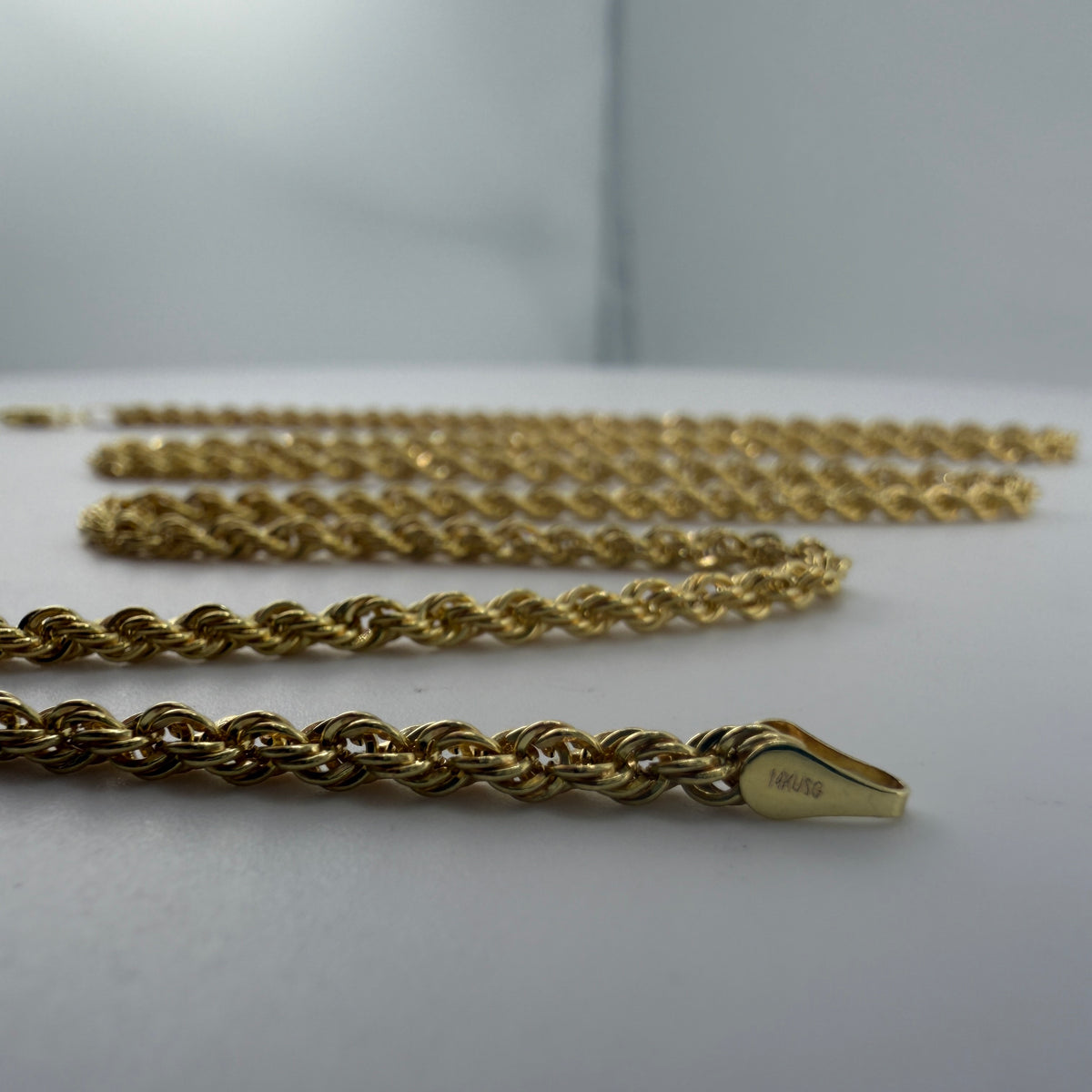 14K Gold 2.5MM Hollow Rope Chain