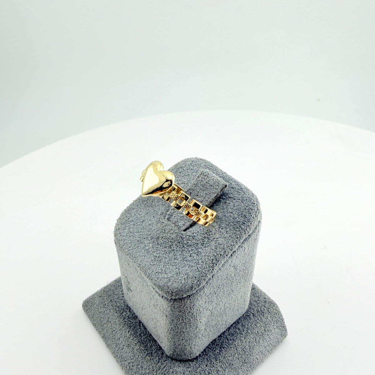 10K Gold Bubble Heart Reflections Ring RX band