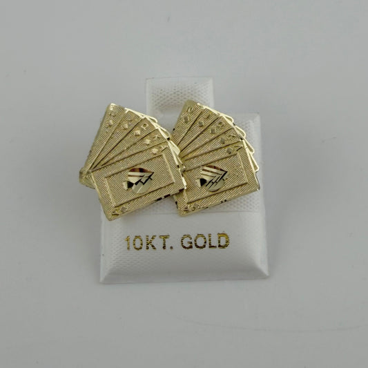10k Gold Deck Of Cards Earrings