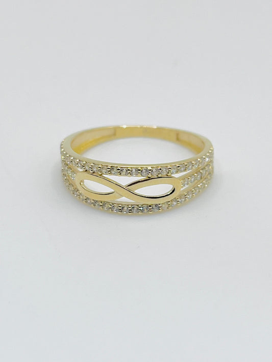 10K Gold Infinity sign 3 Row Band