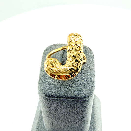 10K Gold Large Nugget Initial Ring