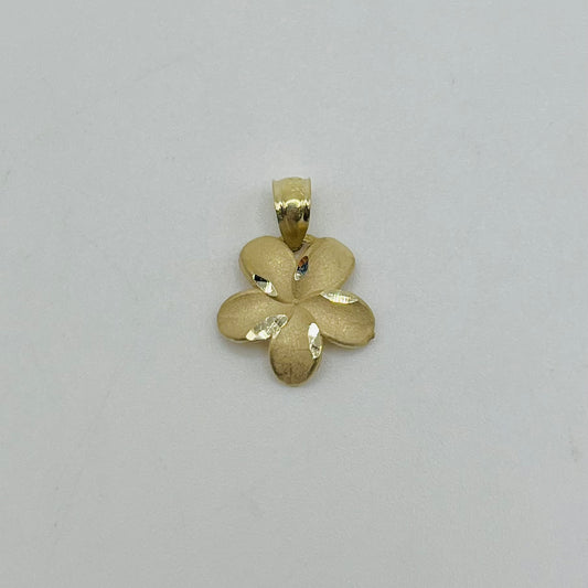 10k Gold Satin Hibiscus Charm (S)
