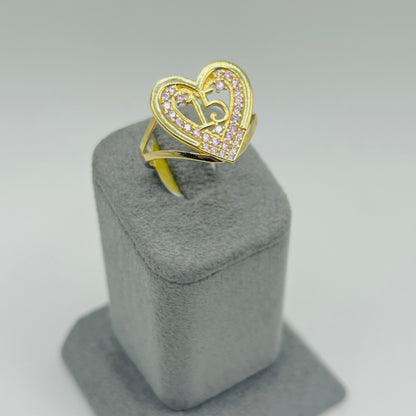 14k Hermosa Pink Cz Heart Quince Ring