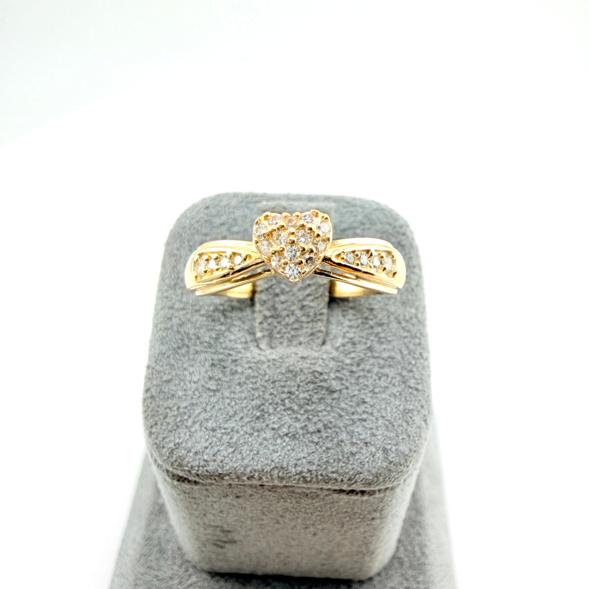 10K Gold Lady Heart CZ Ring