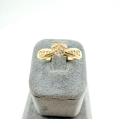 10K Gold Lady Heart CZ Ring