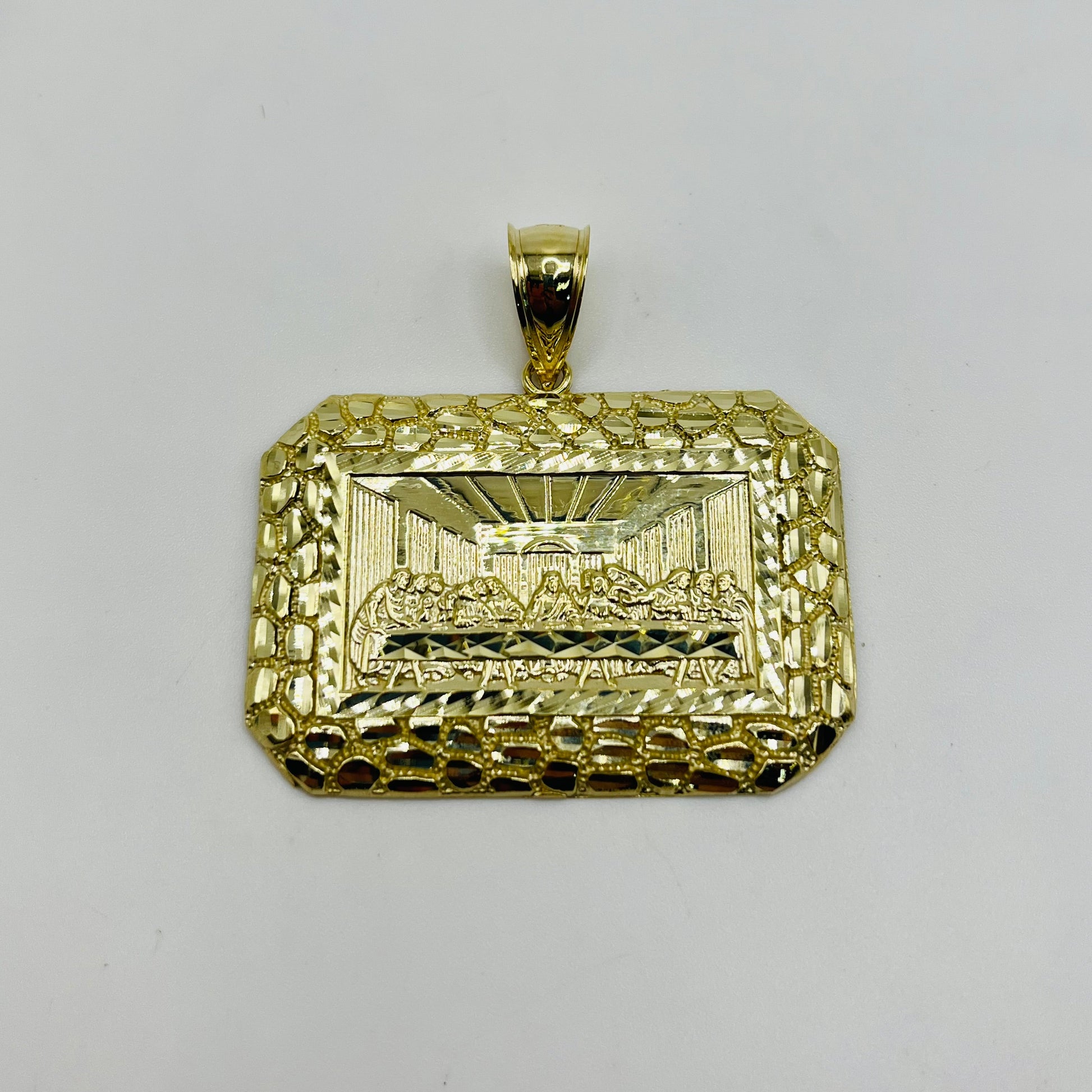 10K Gold Last Supper Nugget Pendant | Face Size: 50mm