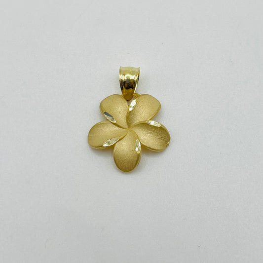 10k Gold Satin Hibiscus Charm (M)
