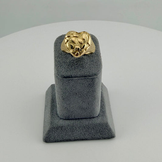 10k Gold Lady Nugget Heart Cz Ring