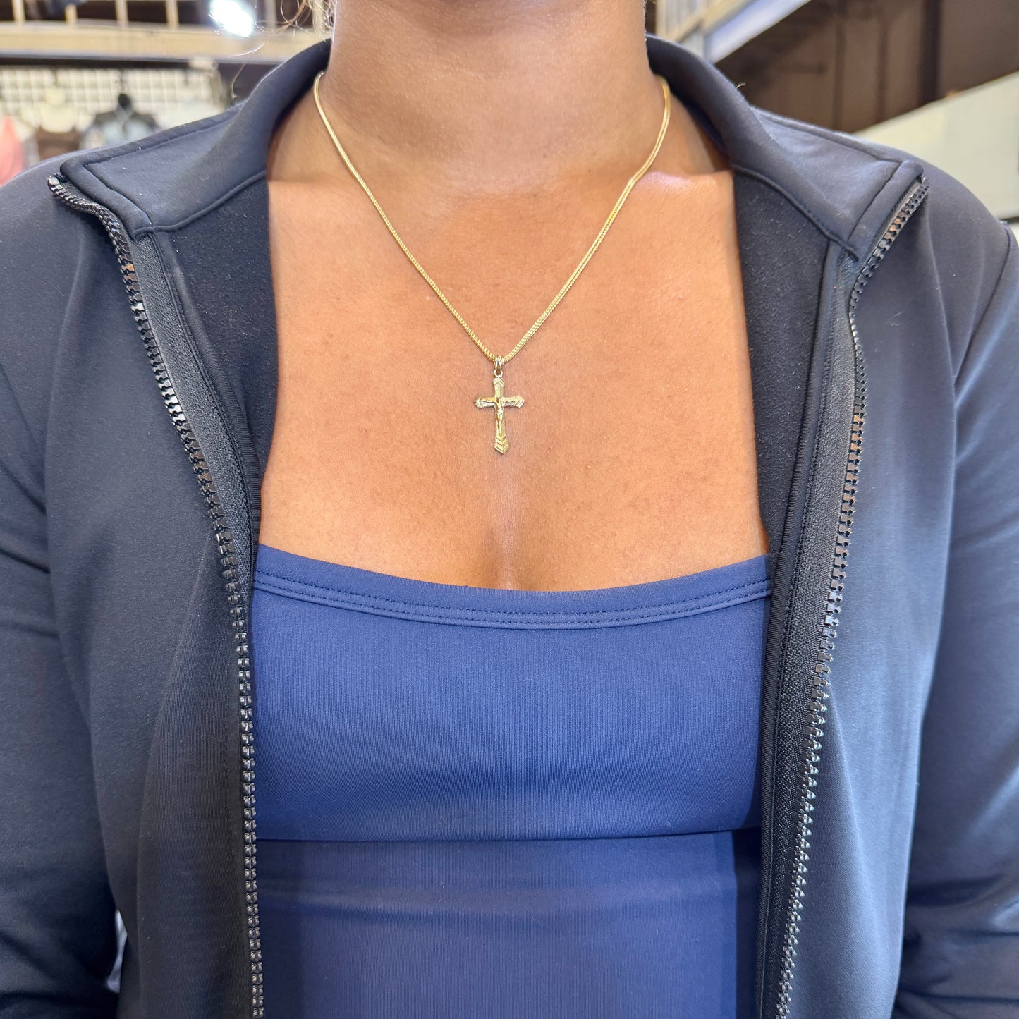 10k Gold Sleek Cross Charm (small)