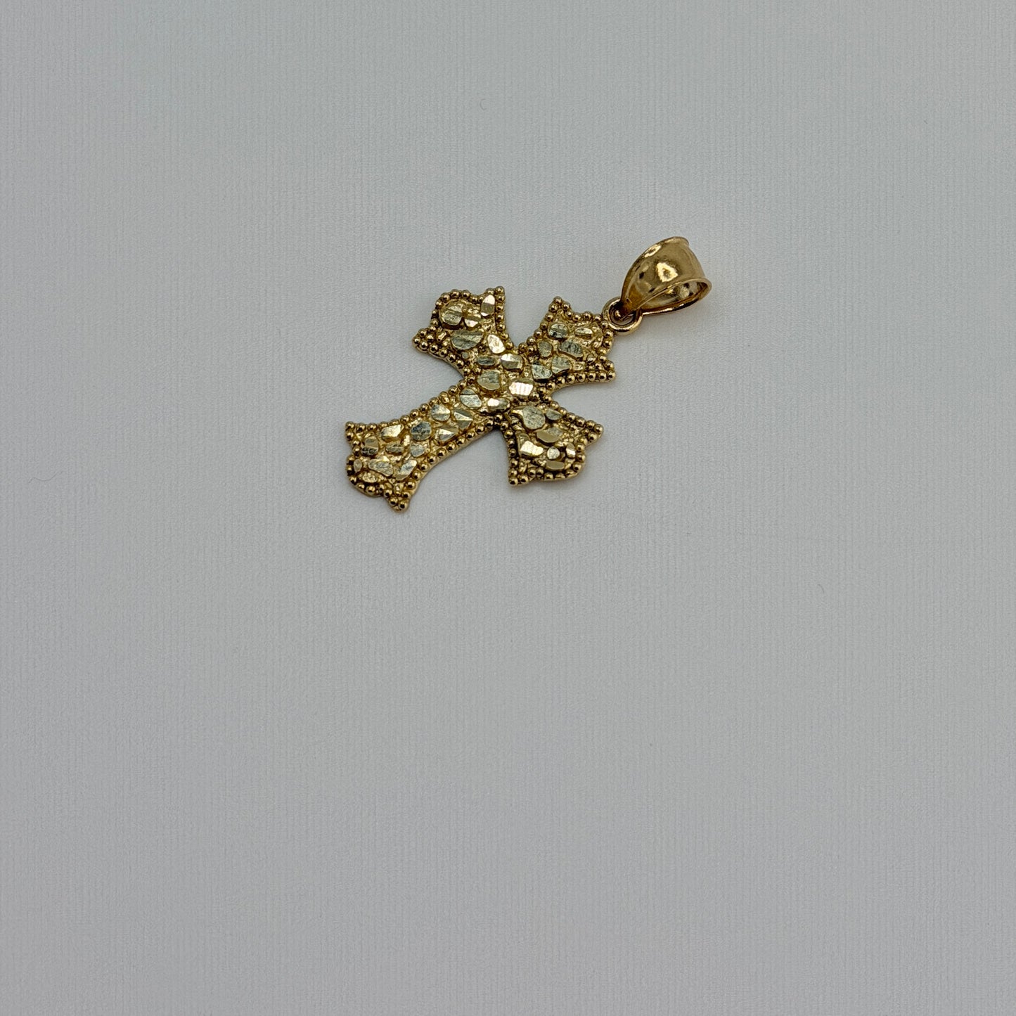 10k Gold Earthborn Nugget Cross Pendant (XS)