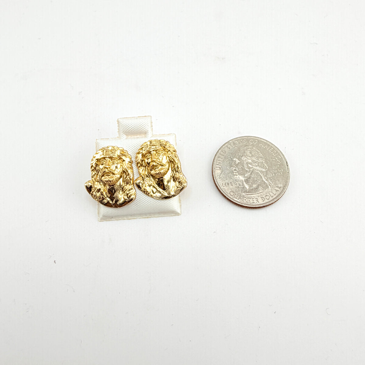 10K Gold Jesus Piece Earrings (Large)
