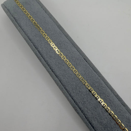 14k Gold Solid 3mm Mariner Bracelet