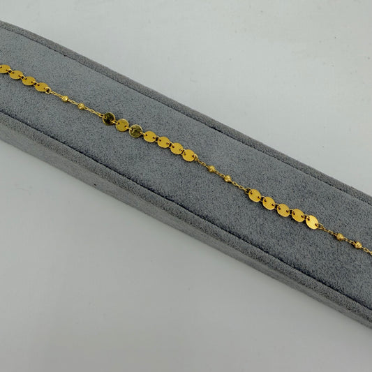 10k Gold Luna Disc Bracelet