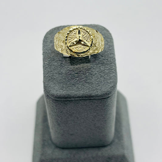 14k Gold Nugget Benz Ring