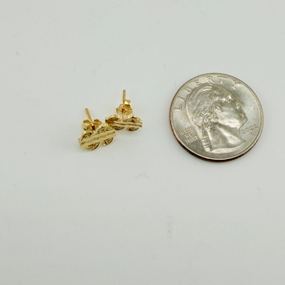 10K Gold Money Sign Earrings Mini