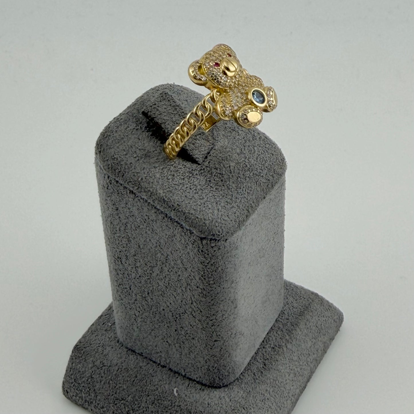 10k Gold Sparkling Cz Cub Bear