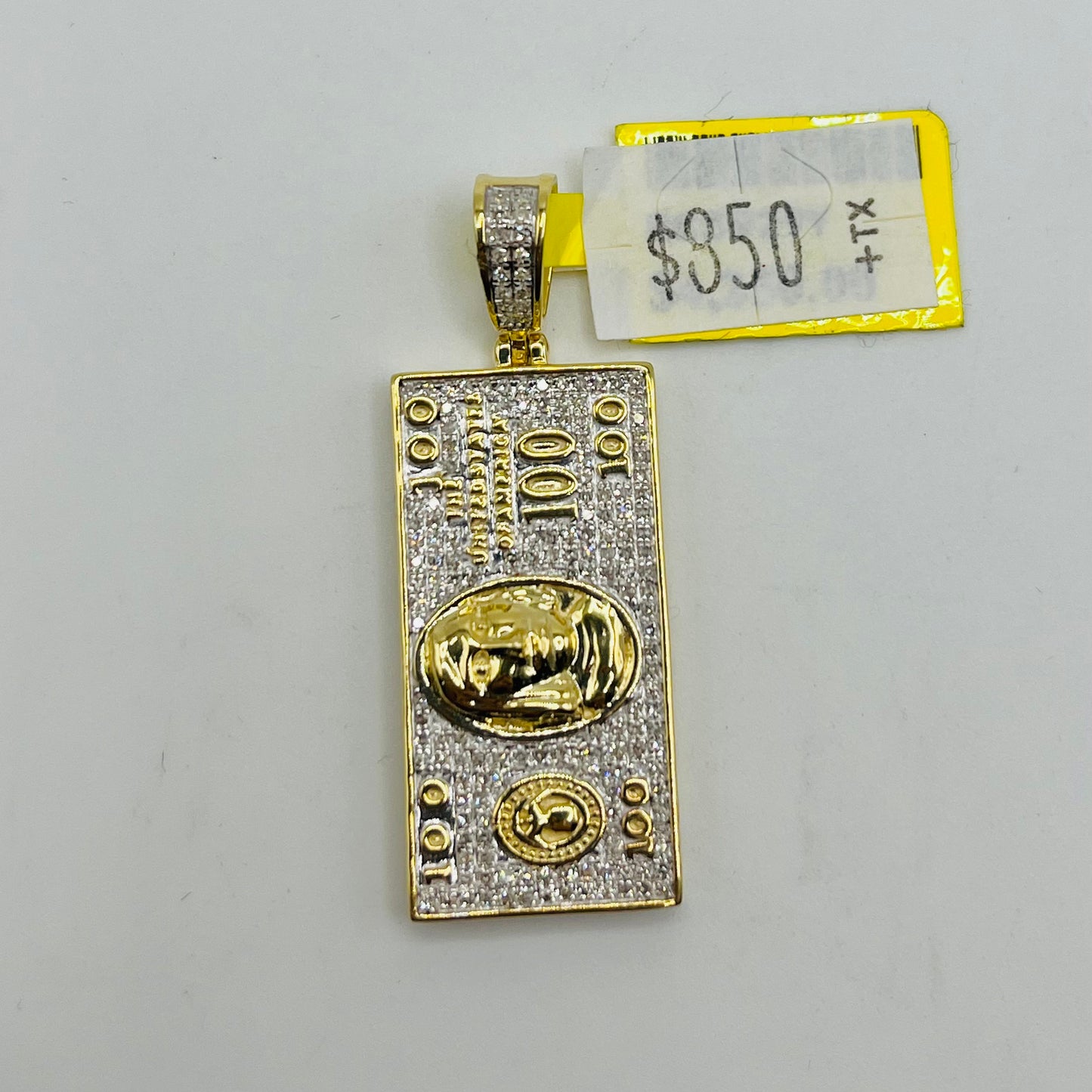 10k Gold Natural Diamond 100$ Money Charm
