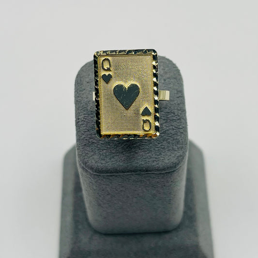 10k Gold Queen Card Ring