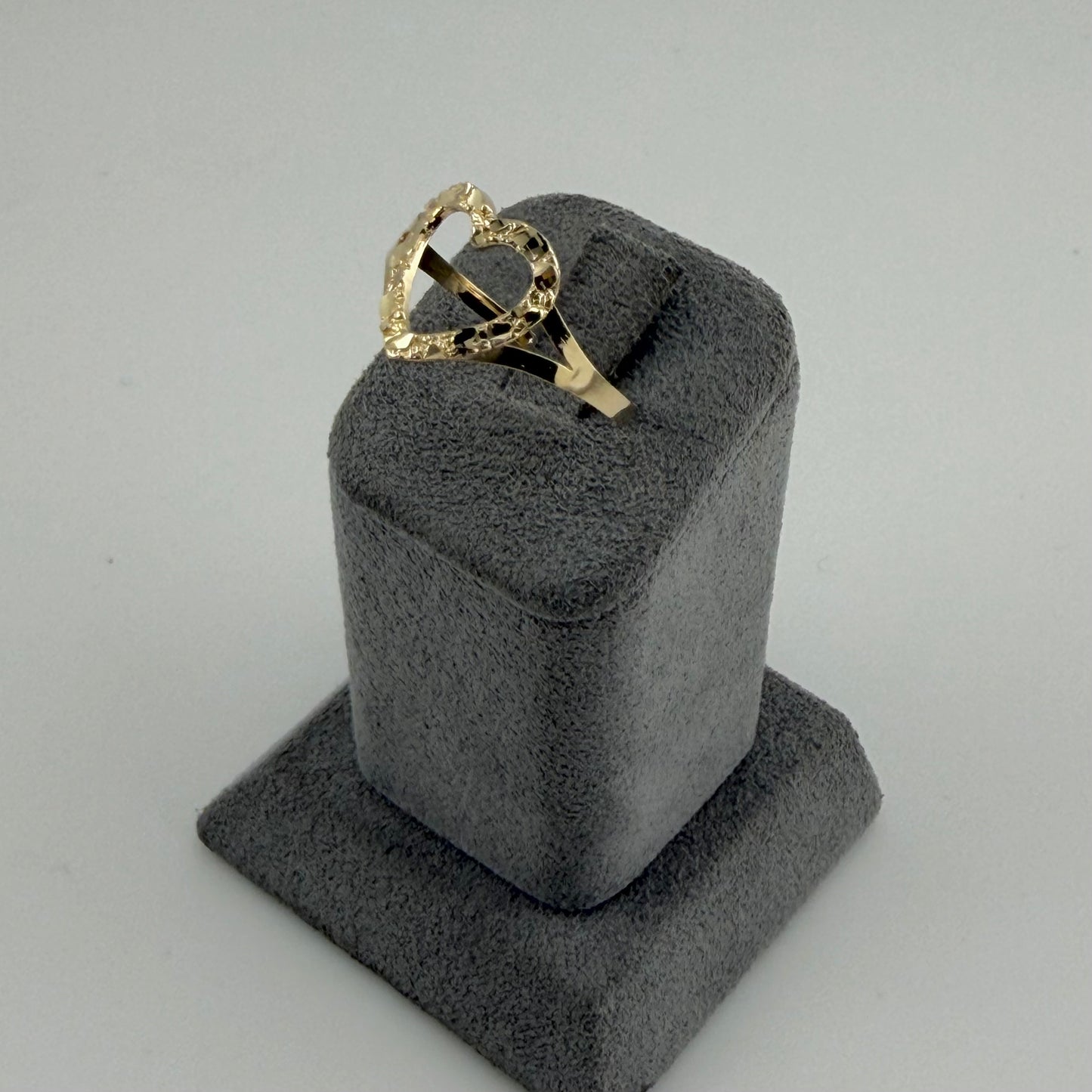 10k Gold Open Heart Nugget Ring