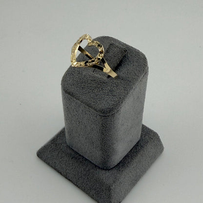 10K Gold Open Heart Nugget Ring | Face Size: 13mm
