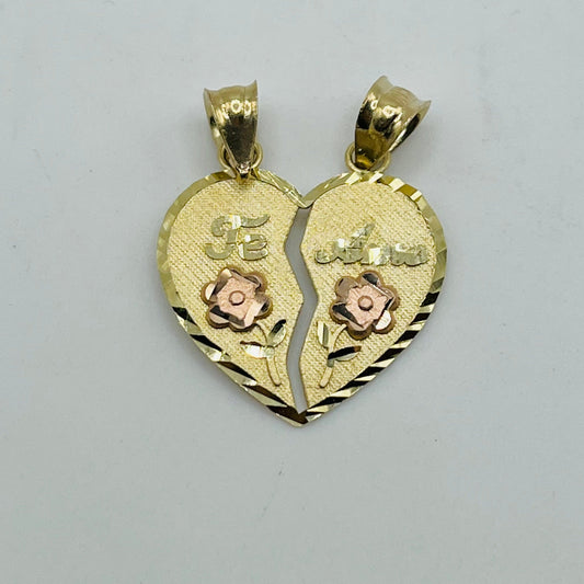 10K Gold Shareable Te Amo Heart Pendant