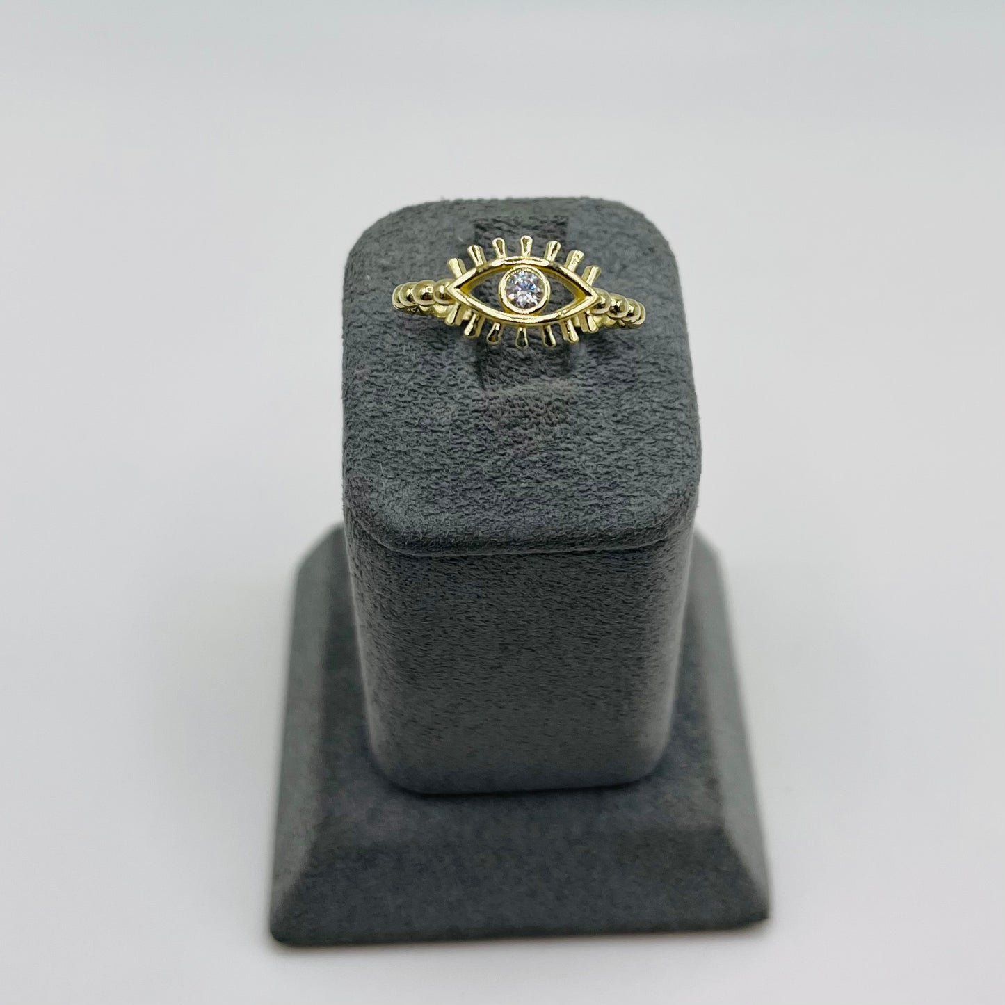 10K Gold Evil EyeLash Ring