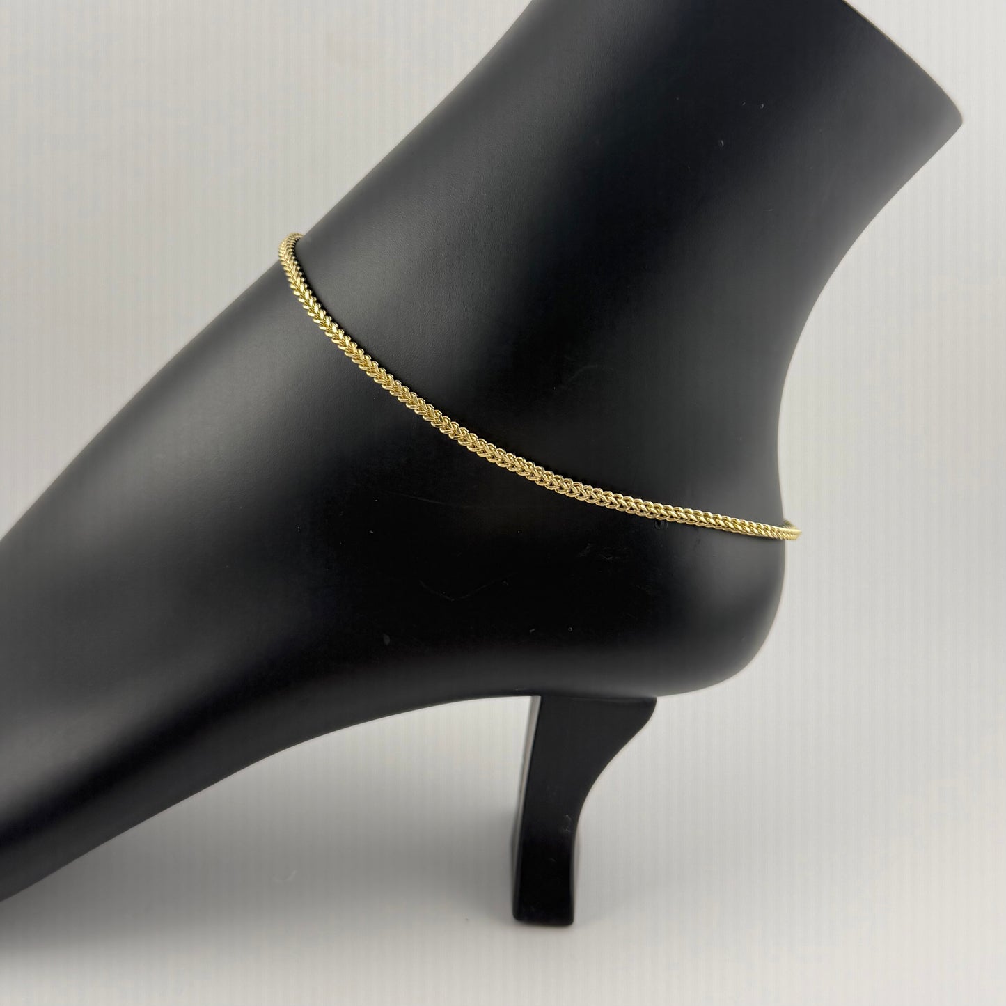10k Gold 2mm Franco Anklet