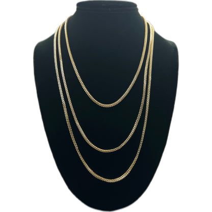 10K Gold Hollow 2.2mm Diamond Cut Franco Chain