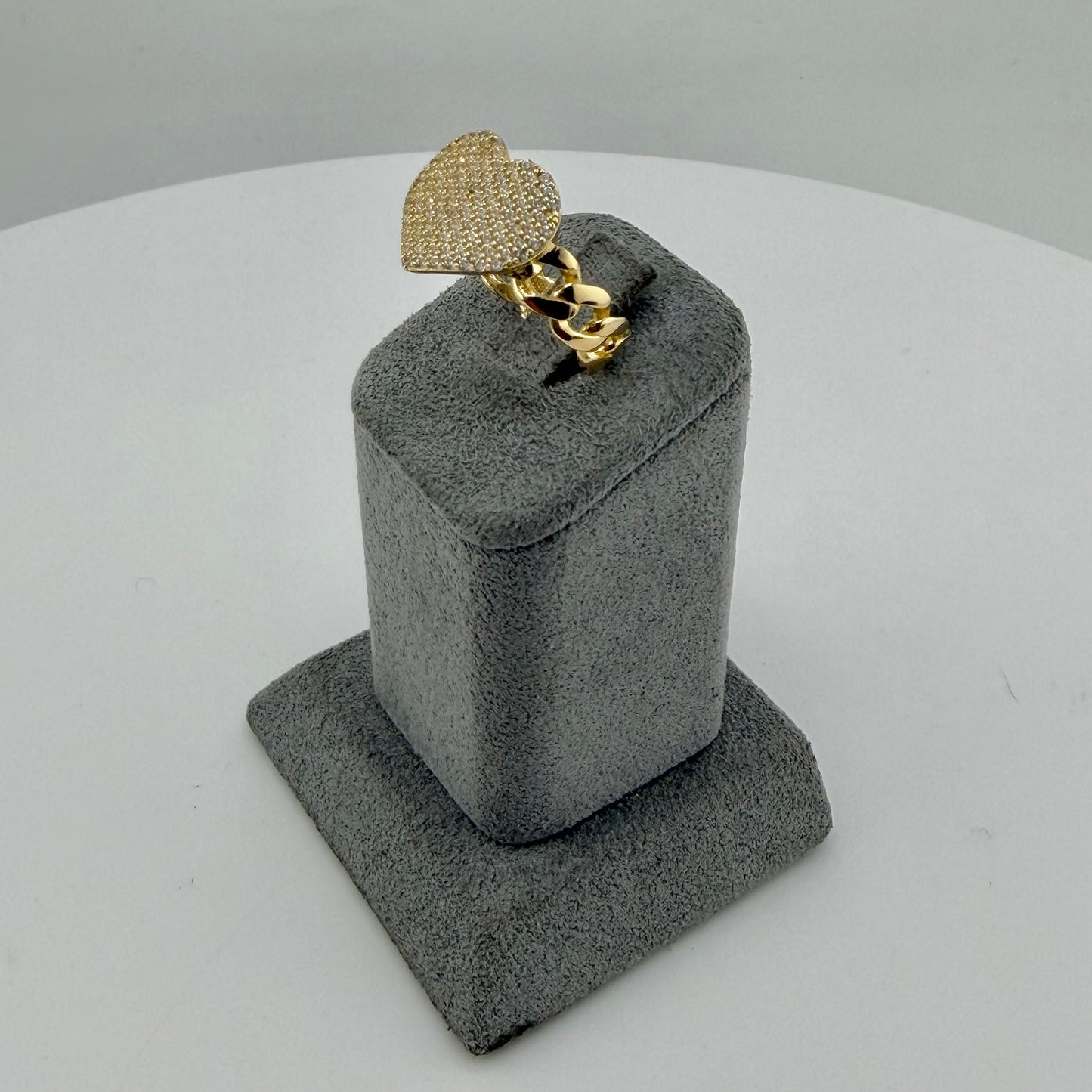 10k Gold CZ Miami Cuban Love Ring