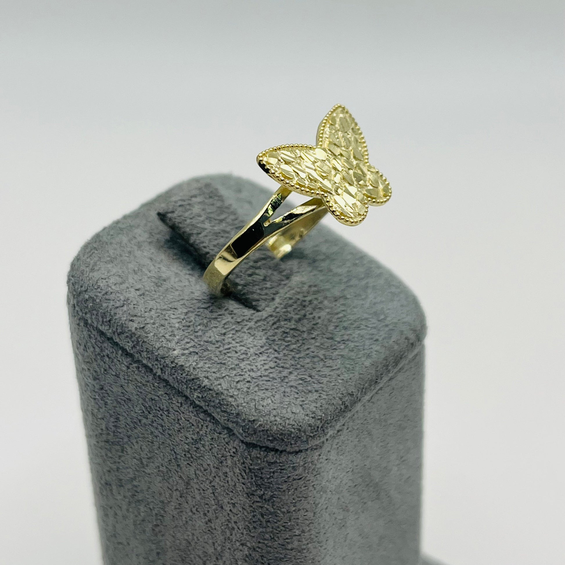 10K Gold Butterfly Nugget Ring | Face Size: Small