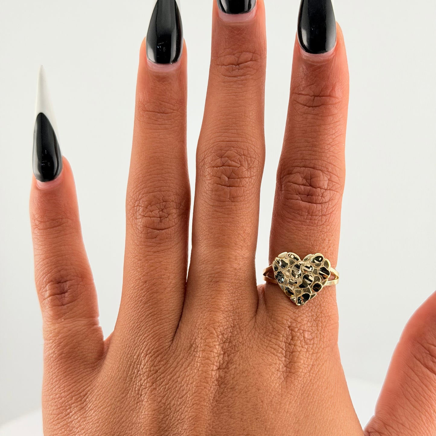 14K Gold Heart Nugget Ring (Large)