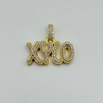 10K Gold Natural Diamond Bubble Nameplate (Custom)