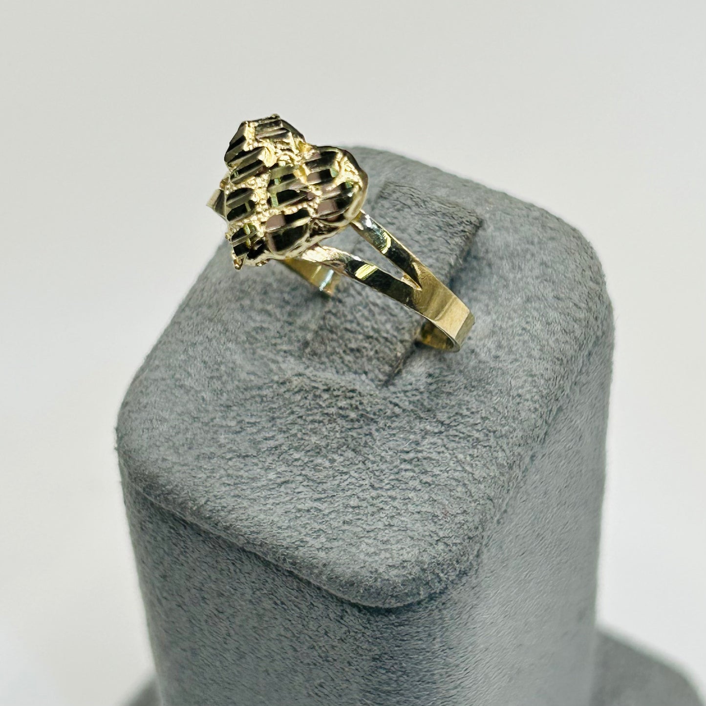 10K Gold heart Nugget Ring (8mm)