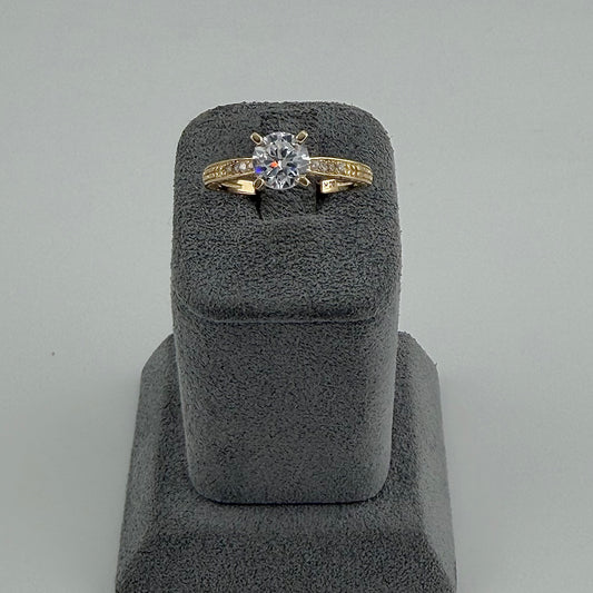 10k Gold Modern Bond Cz Ring