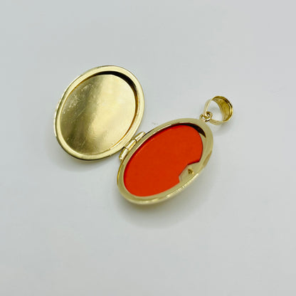 10k Gold Oval Locket Picture Charm