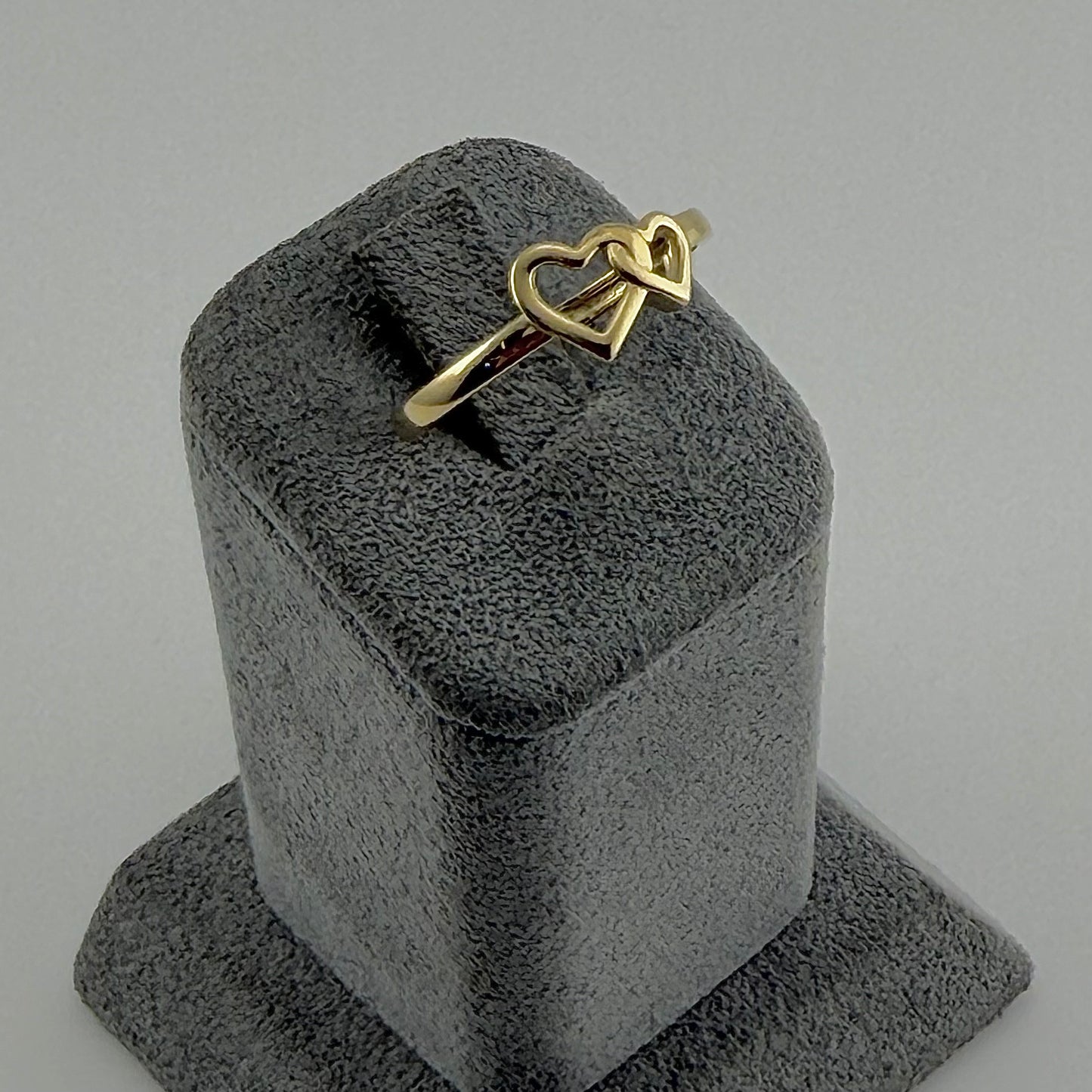 10k Gold Plain Double Heart Ring