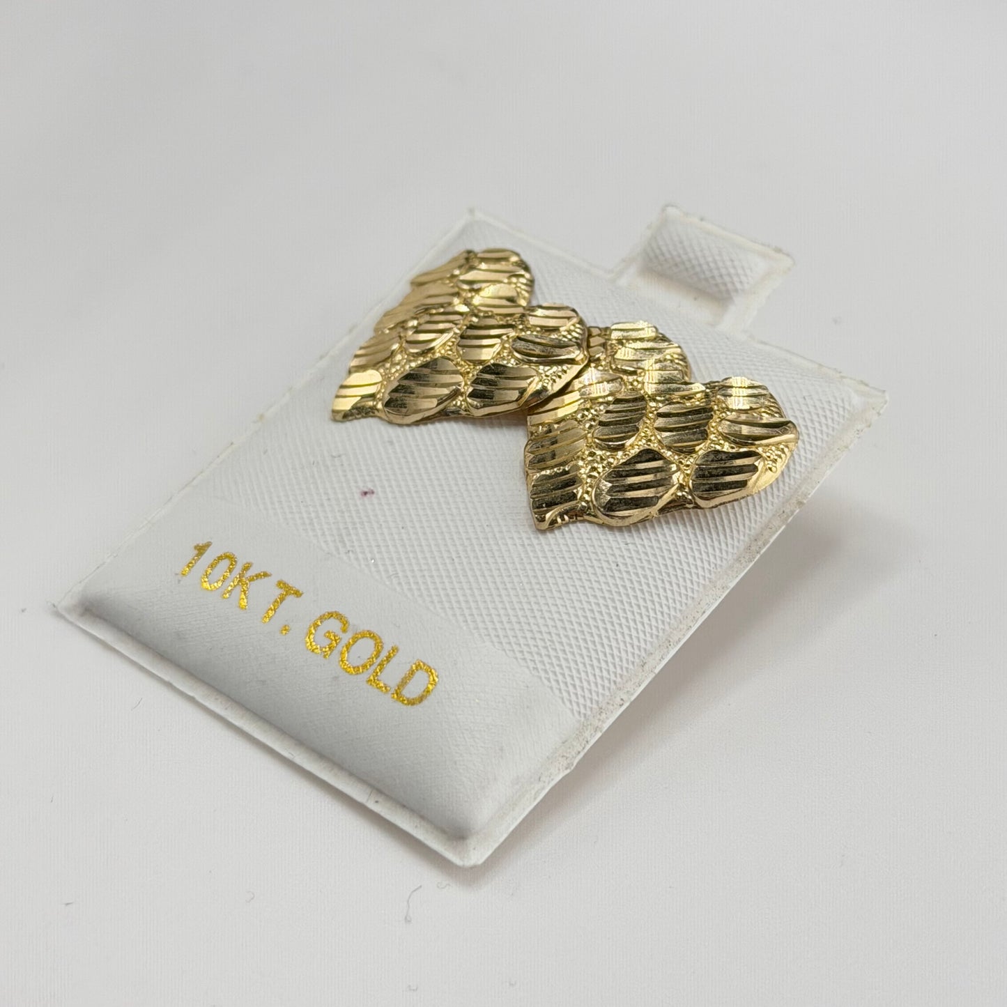 10k Gold Heart Nugget Earrings (18mm)