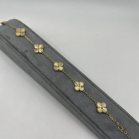 14k Gold Fancy Clover Bracelet (SmL)