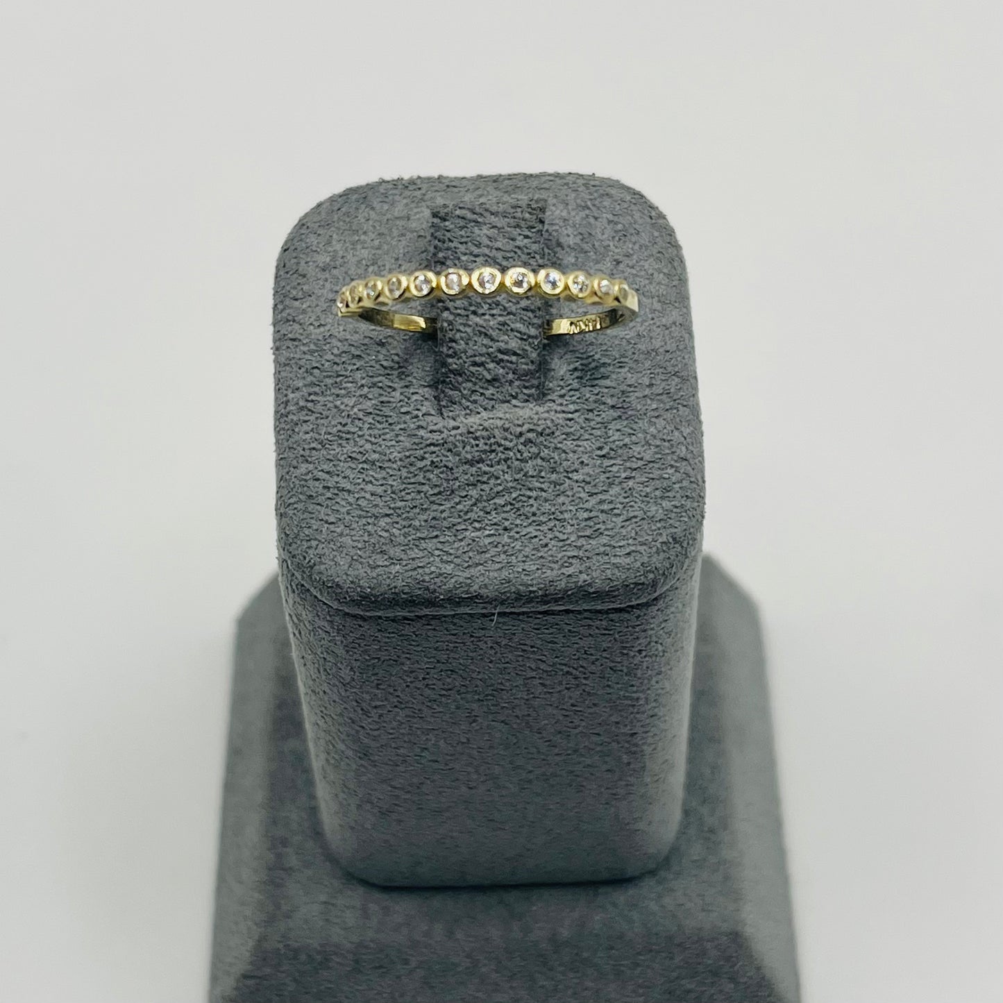 14k Gold Bezel Cz Band Ring