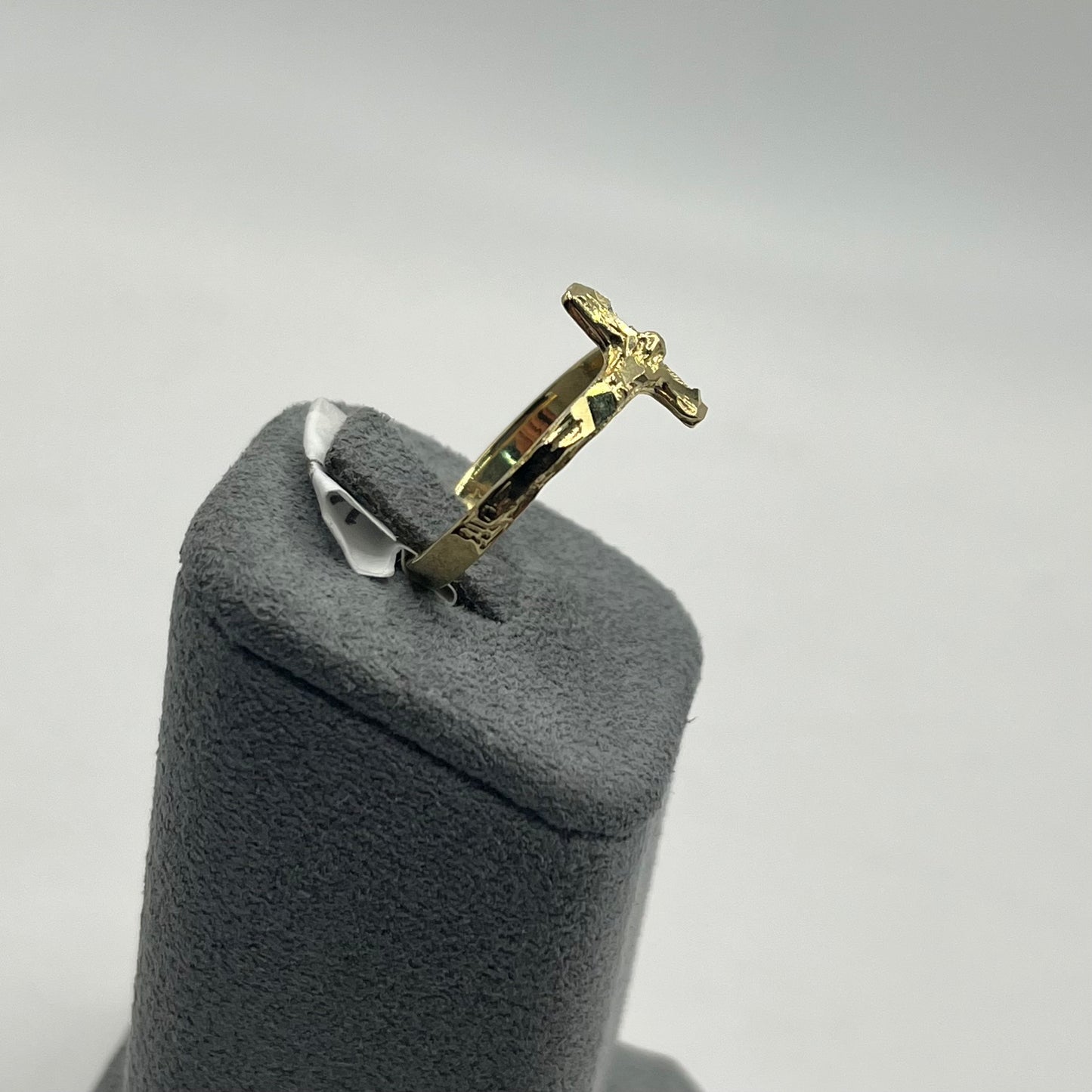 14k Gold Sideways Cross Ring